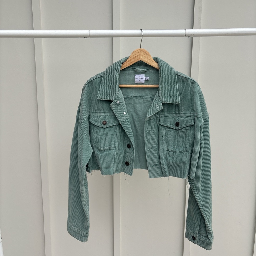 Princess Polly - Green Corduroy Jean Jacket